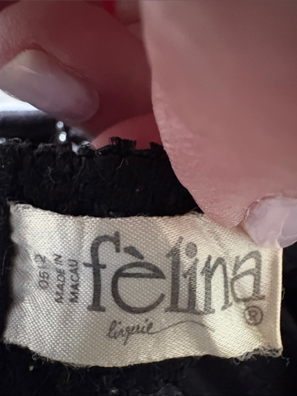 Felina Black Lace Bra with Delicate Trim